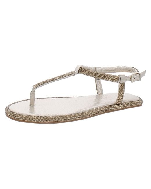 Jessica Simpson White Oliara Embellished Slingback Flatform Sandals