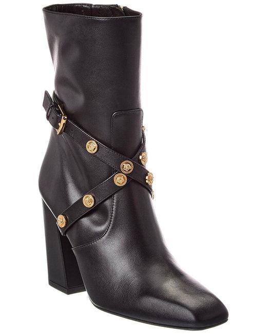 Versace Black Medusa Leather Boot