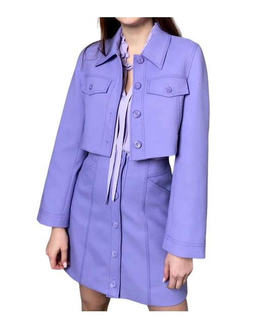 Dorothee Schumacher Purple Cropped Casual Attraction Jacket