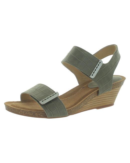 Söfft Verdi Leather Ankle Strap Wedge Sandals in Green Lyst