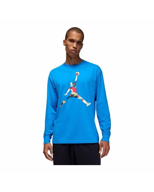 Nike Blue Flight Long Sleeve Crewneck T Shirt_Lt Photo for men