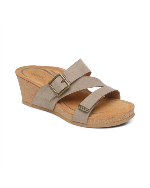 Aetrex Brown Kimmy Wedge Sandals