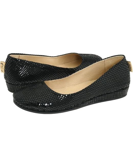 French Sole Black Zeppa Flats Snake Print Slip-On Shoes Zpo98 ,6.5)