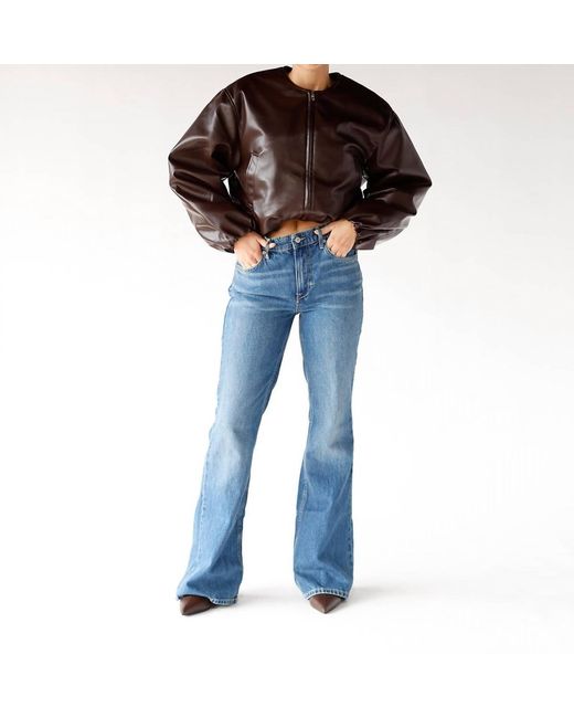 Blank NYC Blue Coco Luxe Bomber Jacket