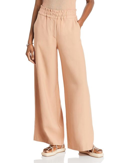 Wayf Natural High Rise Solid Wide Leg Pants