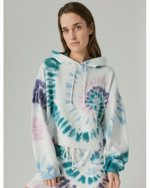 Lucky Brand Multicolor Puff Sleeve Terry Hoodie