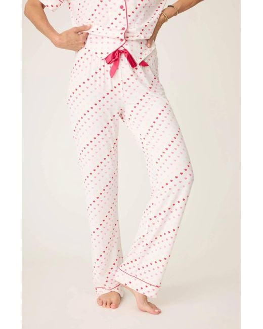 Pj Salvage Pink Day Dreams Heart Pajama Pant