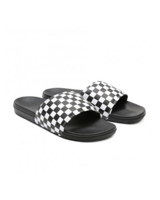 Vans Black La Costa Va5Hf527I Slide Slippers 7 Checkered Nubuck Strap for men