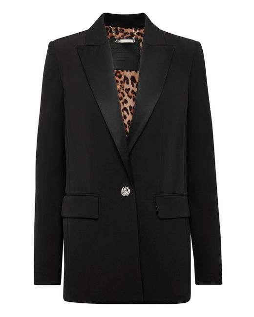 Philipp Plein Black Blazer Tiger