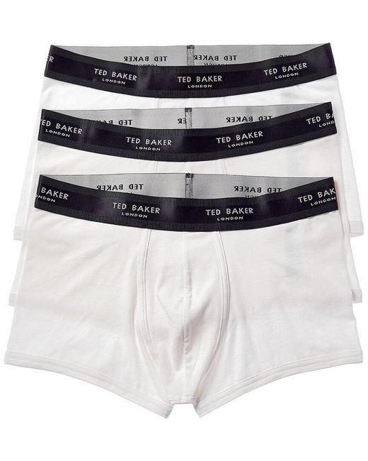 Ted Baker Cotton 3pk Fitted Trunk in White for Men | Lyst
