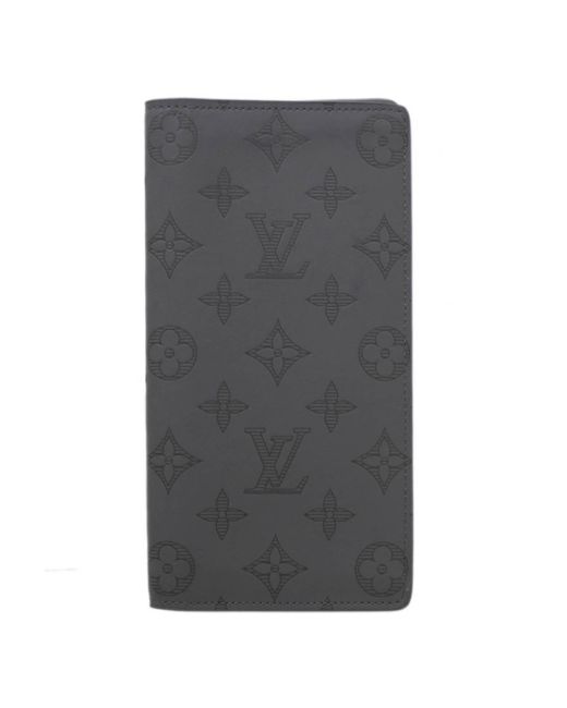 Louis Vuitton Gray Brazza Leather Wallet (pre-owned) for men