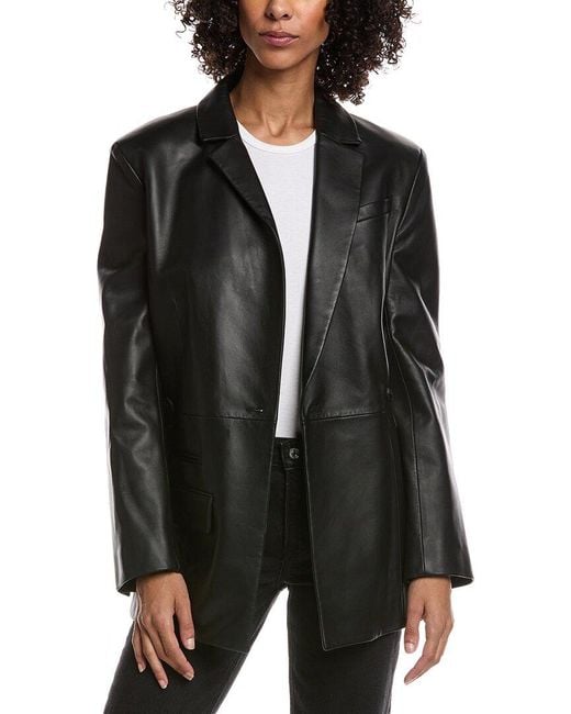 Jacquemus Leather Jacket in Black | Lyst