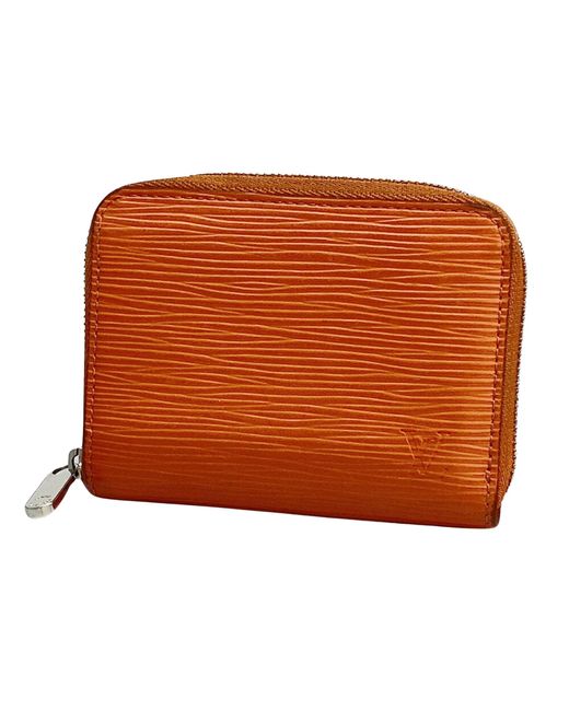Louis Vuitton Orange Porte Monnaie Zippy Leather Wallet (pre-owned)