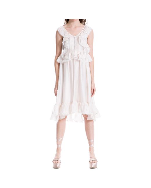 Leon Max Pink Silk Cascade Ruffle Sundress