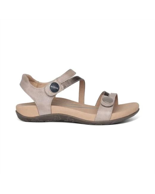 Aetrex Gray Jess Adjustable Strap Sandal