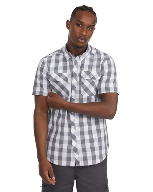 Ecko' Unltd Gray Work N Work Short Sleeve Woven Shirt for men