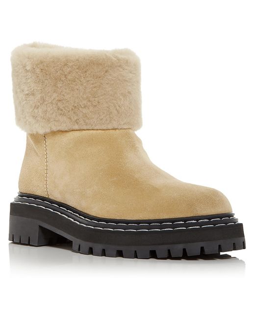 Proenza Schouler Natural Suede Pull On Winter & Snow Boots