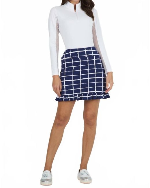 IBKUL Blue Ruffle Trim Skort