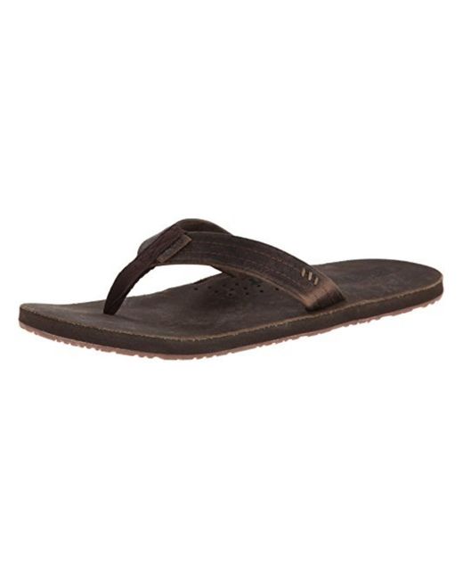 Reef Pacific Faux Leather High Arch Support Flipflops in Brown for Men