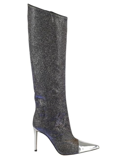 Alexandre Vauthier Black Pointed Toe Asymmetrical High Boots