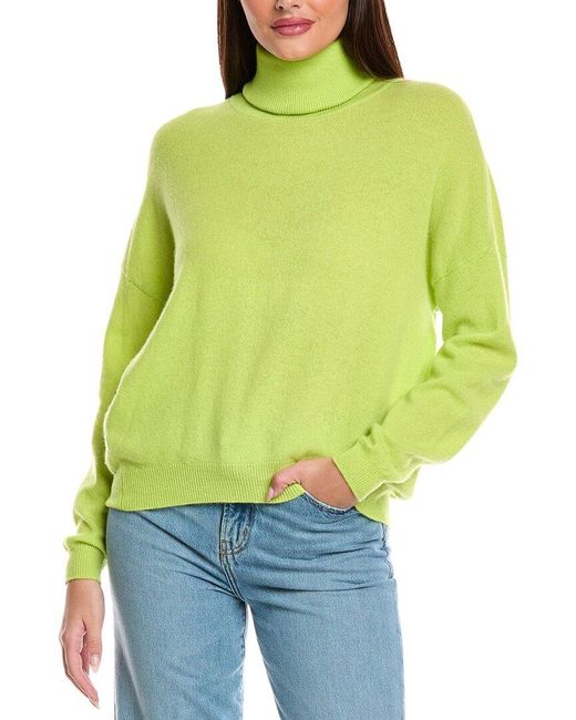 Brodie Cashmere Women's Green Susie Roll Neck Cashmere Sweater