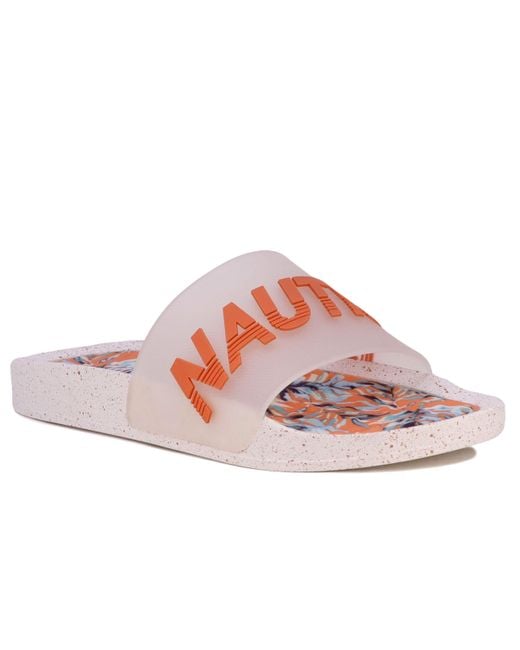 Nautica Pink Logo Slide Sandal
