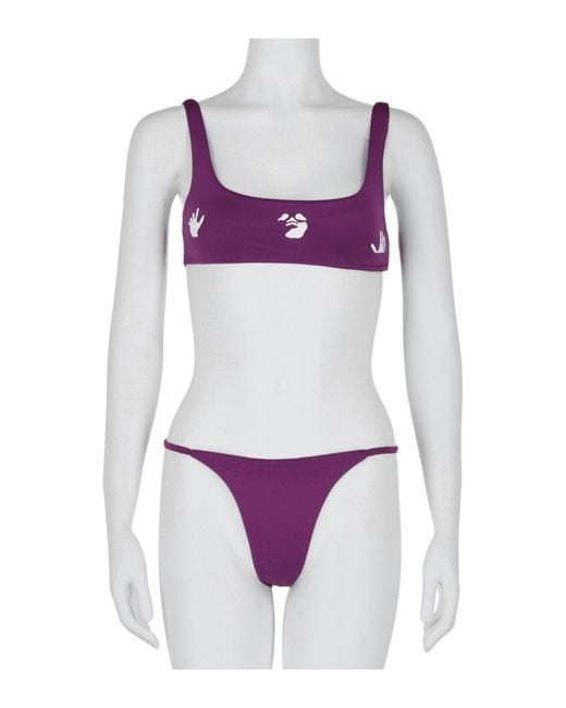 Off-White c/o Virgil Abloh Purple Swimming Man Bikini Set