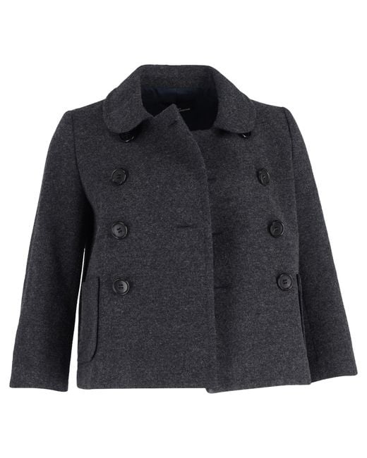 Comme des Garçons Black Double-Breasted Short Jacket