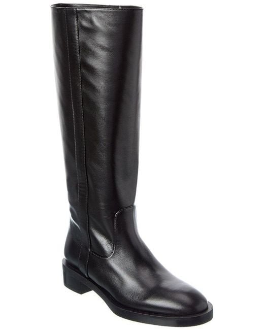 Stuart Weitzman Black Lenora Leather Knee-High Boot