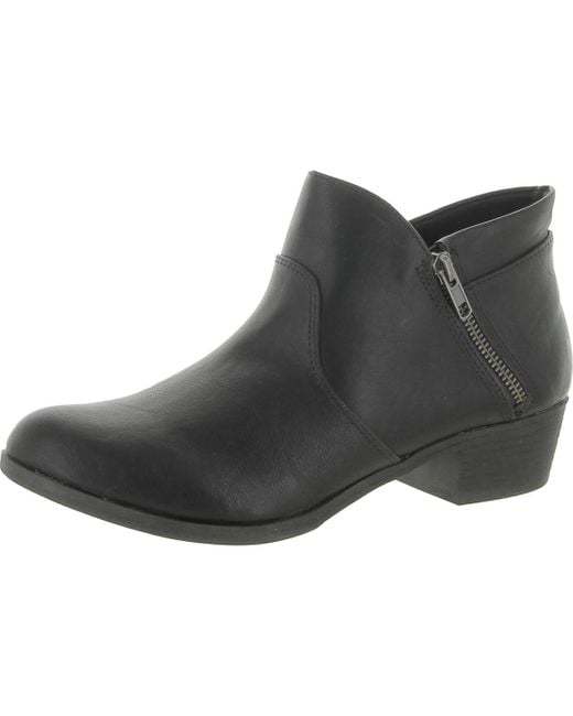 Sun & Stone Black Abby Padded Insole Block Heel Ankle Boots