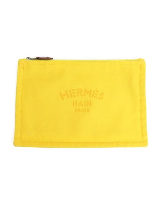 Hermès Yellow Cotton Clutch Bag (pre-owned)
