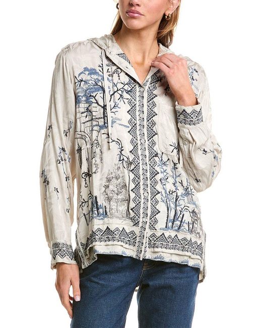 Johnny Was Gray Lumose Hooded Jacket