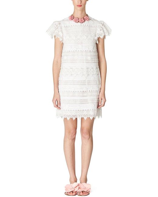 Carolina Herrera White Shift Mini Dress