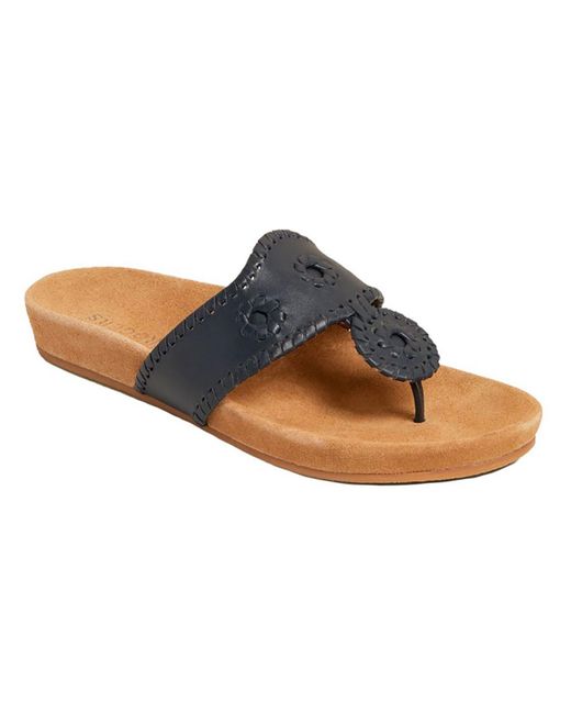 Jack Rogers Brown Jacks Comfort Sandal Leather Slides Footbed Sandals