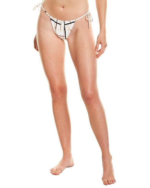 WeWoreWhat White Ruched String Bikini Bottom