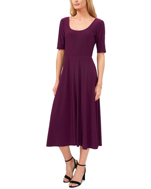 Msk Elbow Sleeve Scoop Neck Midi Dress in Purple Lyst