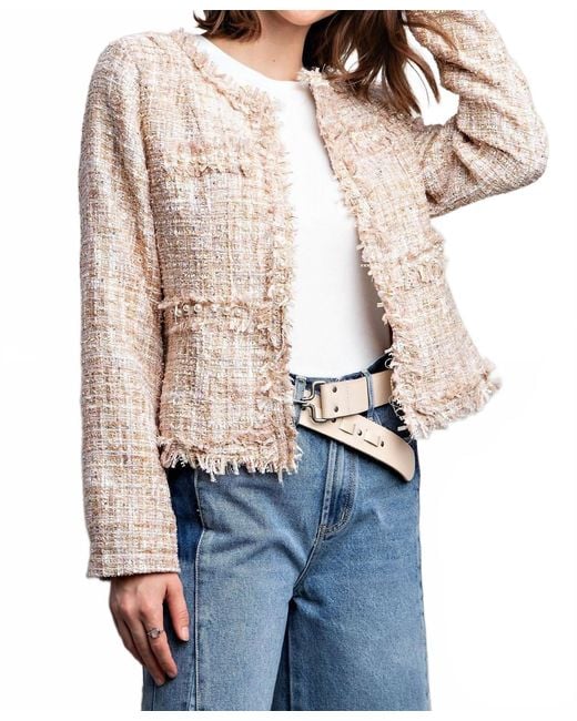 Easel Natural Pearl Tweed Jacket