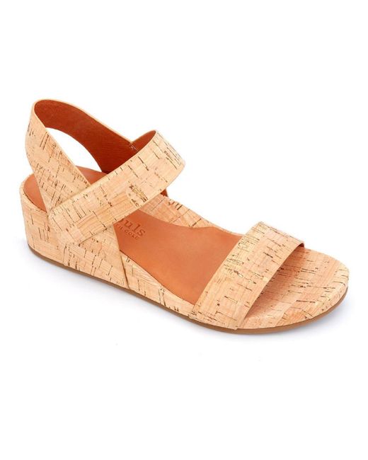 Gentle Souls Pink Gisele Cushioned Footbed Open Toe Wedge Sandals