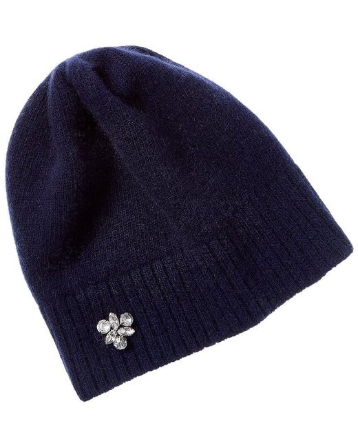 Portolano Luxurious Cashmere Blue Hat Never Used CASHMERE SLOUCHY RIBBED HAT – PORTOLANO main image 4