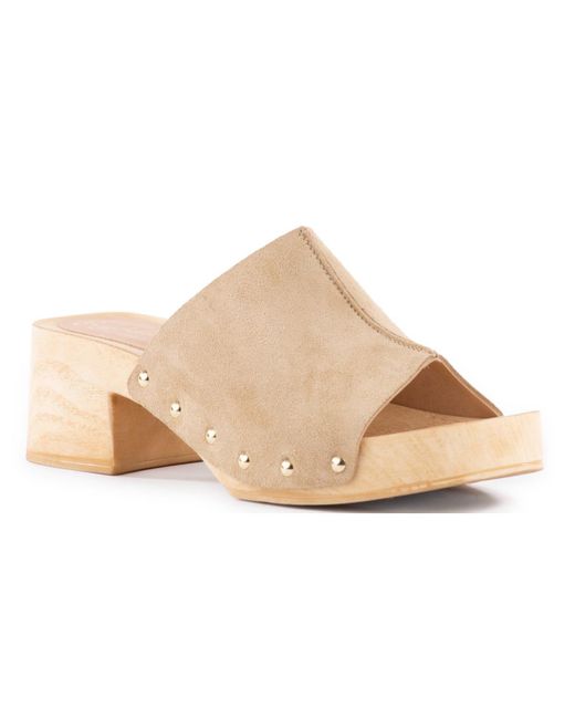 Seychelles Natural Scene Studded Suede Block Heels