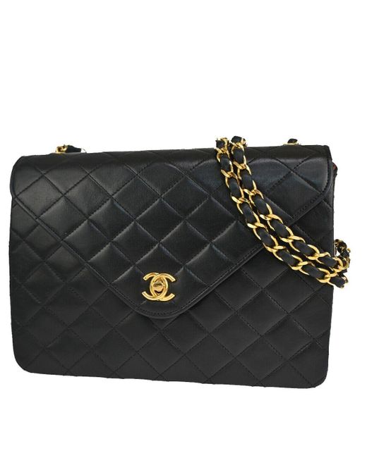 Chanel Black Timeless Leather Shoulder Bag (pre-owned)