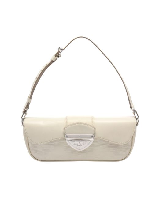 Louis Vuitton White Pochette Montaigne Epi Yvoire Shoulder Bag Leather