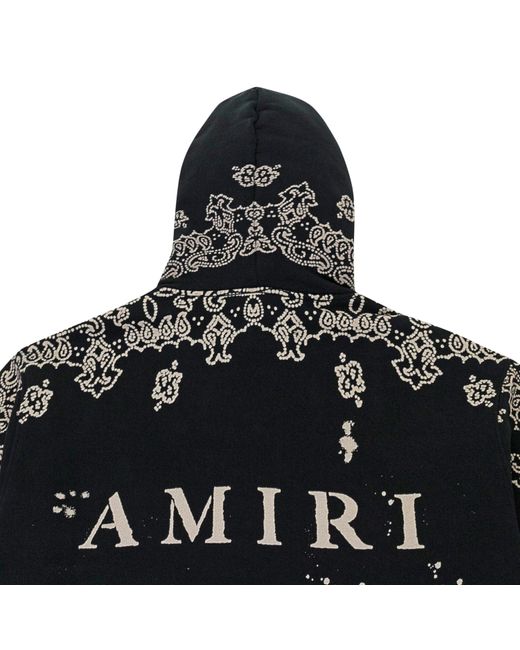【大人気】Amiri Bleach All Over フーディ AMIRI Bandana Bleach All Over Hoodie Black Men's - FW22 - US