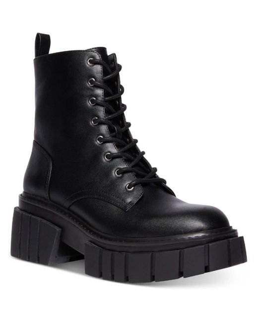 Madden Girl Philly Faux Leather Lug Sole Combat & Lace-up Boots in ...