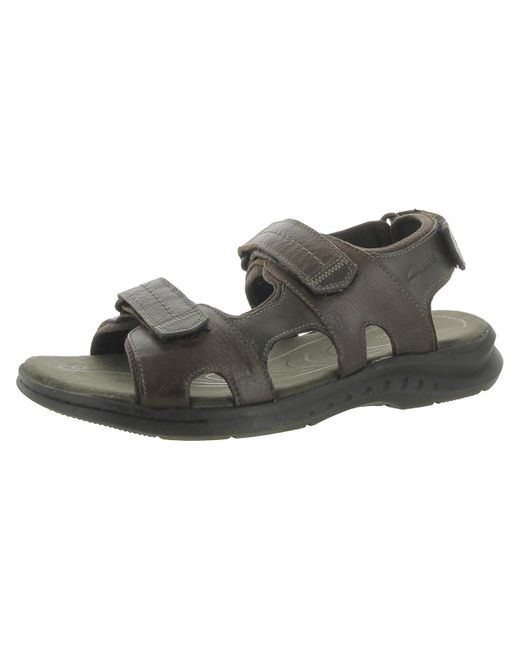 Clarks Brown Walkford Walk Leather Lifestyle Slingback Sandals for men