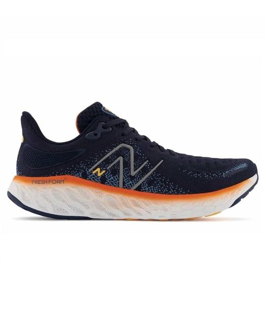 New Balance Blue Fresh Foam X 1080v12 Shoes - D/medium Width In Eclipse W/ Vibrant Orange for men