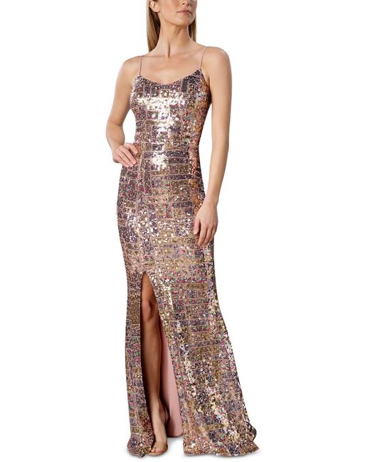 Dress the Population Brown Tori Sequined Maxi Cocktail And Party Dress