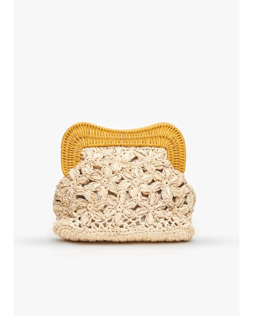 Kayu Natural Willow Knitted Straw Clutch Bag