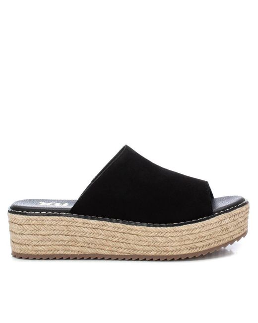 Xti Black Casual Platform Sandals