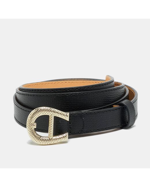 Aigner Black Logo Buckle